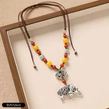 Тканое ожерелье из пчелиного воска Премиальная серебряная подвеска Женственность Ключичная цепочка Винтажные аксессуары