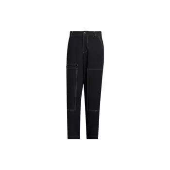 Тканые брюки Adidas Originals Workwear с вышитым логотипом и множеством карманов, мужские брюки черного цвета HY7249 L