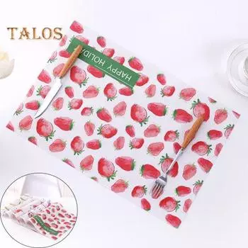 Тканые коврики из ПВХ Нескользящие Противоожоговые Термостойкие Износостойкие подставки для столовых приборов с принтом Подушечки для чашек Подставки для чашек для напитков для домашнего бара Кухни B