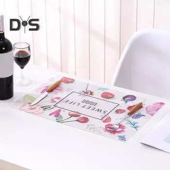 Тканые коврики из ПВХ Нескользящие Противоожоговые Термостойкие Износостойкие подставки для столовых приборов с принтом Подушечки для чашек Подставки для чашек для напитков для домашнего бара Кухни B