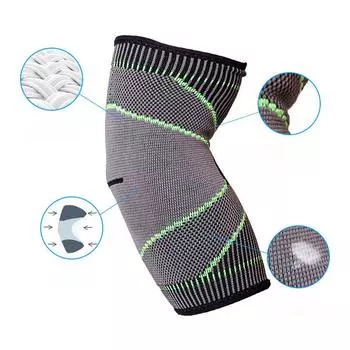 Тканые подставки для локтей, нейлоновые дышащие спортивные налокотники для занятий спортом на открытом воздухе, фитнесом, баскетболом, вязаные налокотники Average size
