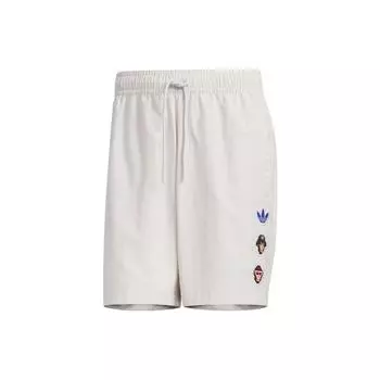 Тканые шорты Adidas Originals X Monkey Kingdom совместной серии с однотонным логотипом и шнурком, мужские шорты слюдяно-розового цвета IP1797 S