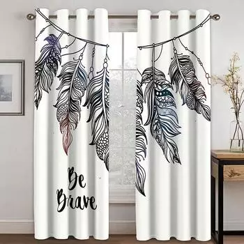 Тканые шторы с принтом «Ловец снов» Две независимые шторы слева и справа Плотные шторы для спальни 132cmx160cm