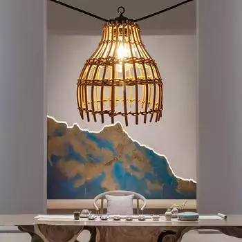 Тканый абажур с имитацией виноградной лозы, тканый абажур ручной работы, креативное украшение люстры 1PC