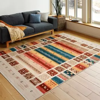 Тканый ковер Hagiwara Wilton размером примерно 160 x 225 см. Узор Габбех. Этнический узор. Совместим с горячими коврами и подогревом пола RAKKAS Vif .