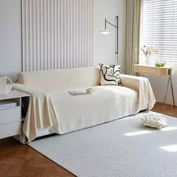 Тканый однотонный утолщенный чехол для дивана из синели для всех сезонов, двустороннее применимое полотенце для дивана 180x90cm