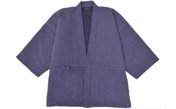 тканый перед с хлопком Сделано из хлопка зимой [Sashiko hanten] Япония, подкладка, hanten, hanten, мужской (темно-синий)