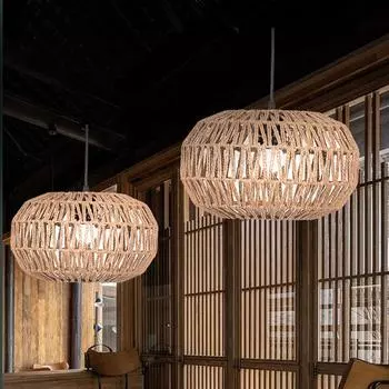 Тканый подвесной светильник ручной работы, абажур, креативные люстры, абажуры для дома и ресторана 30CM