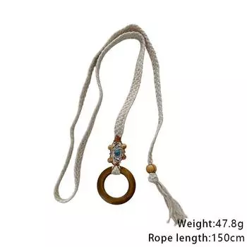 Тканый пояс женский пояс из пеньковой веревки винтажный с круглой пряжкой джинсовый корсет