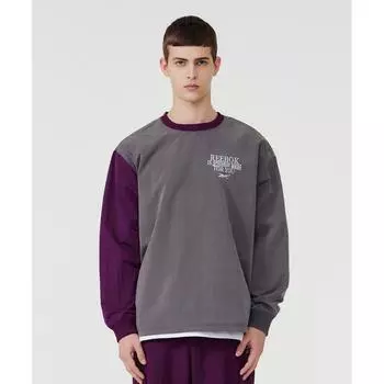 Тканый свитшот REEBOK с надписью Темно-серый