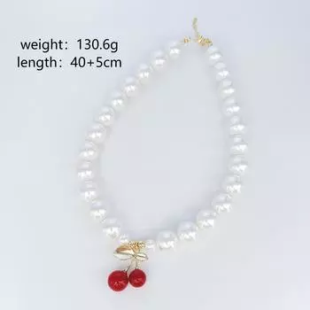 Tktok Модное популярное большое вишневое ожерелье жемчужное темпераментное ретро-премиум-ожерелье из бисера