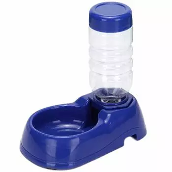 TKY Pet Water Pet House Going Drinking Bowl Waterer, Dispenser, Bowl, Sitting, Out, Pet, Cat, Dog, Watering, Container, (Blue)