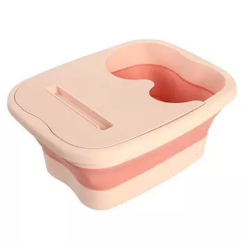 TKY Ванна для ног Ведро для ванночки для ног Расслабляющий горшок для ног Складной с крышкой Компактный ножной горшок (розовый) розовый