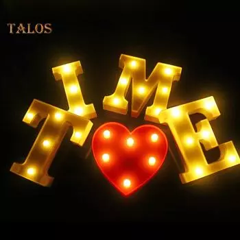 TL алфавит буква светодиодный ночник лампа открытый домашний клуб свадьба декор стены E