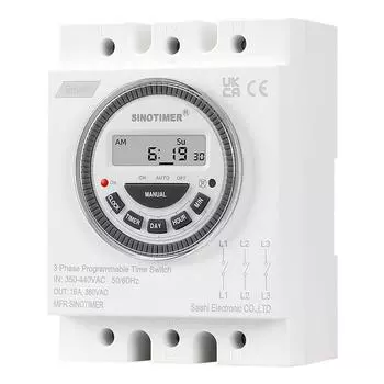 TM619-380V 7-дневный программируемый реле-таймер, трехфазный реле времени