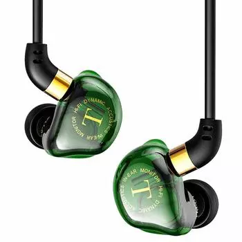 TM-01 3,5 мм проводные наушники с микрофоном двойной драйвер HiFi наушники бас стерео гарнитура спорт фитнес музыка наушники для ПК MP3 зелёный