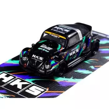 ТМ 1:64 Черный VW HKS RWB Beetle Классическая спортивная модель литого металлического автомобиля Новая коллекция