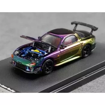 ТМ 1:64 Покрытие Фиолетовый Зеленый RX-7 FD3S RE Спортивная Модель Литой Металлический Автомобиль Новая Коллекция