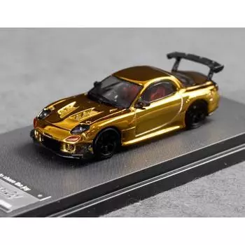 ТМ 1:64 Покрытие Золото JDM RX-7 FD3S RE Спортивная Модель Литой Металлический Автомобиль Новая Коллекция