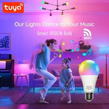 Tmall Genie Smart RGB-лампа, меняющая цвет, с голосовым и дистанционным управлением 9W, 220v, single pack
