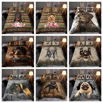 Tmarc Tee Ротвейлер Пододеяльник Комплект постельного белья Чехол Наволочка Single 135x200cm