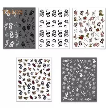 TNC змеиный узор водонепроницаемые самоклеящиеся наклейки для ногтей художественные наклейки декор 4