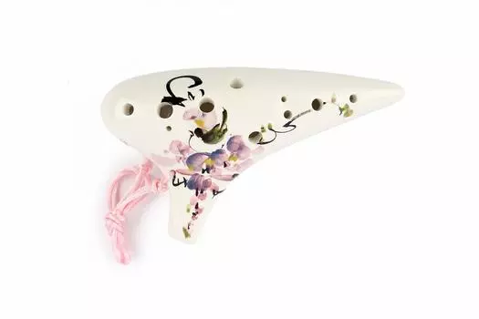 TNG Ocarina Single 12 отверстий Alto C Key Ocarina Высококачественный духовой духовой инструмент Сделано в Тайване AC Color Fuji Wisteria (Глазурь Цветок)