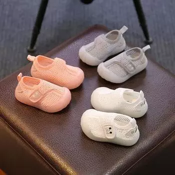 Tnis Baby Shoes Boys/Girls Toddler Shoes 2024 Summer New Boy Breathable Mesh Sports Shoes Girls Soft Sole Mesh Shoes Kids Shoes 16 insole11.5cm серый