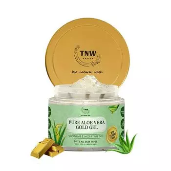 TNW-The Natural Wash Pure Aloe Vera Gel для кожи лица, лечения прыщей, шрамов и солнечных ожогов со свойствами 24-каратного золота Многоцелевой гель алоэ вера 100 мл