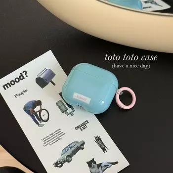 to Apple 2 Generation Bluetooth Earbuds Case Airpods3 Generation New Arrival Protective Case Bracelet Airpods2 Minimalist Pure Color Anti-Fall Shell Apple Airpods Pro Blue((Light powder ring))