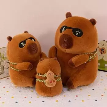 To Be Rich Капибара хлопковая кукла пушистая Капибара мягкая кукла Капибара плюшевая игрушка Рождественский подарок 25cm-capybara
