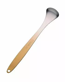 to TE Okabe Western Tableware Pure Titanium Japanese Tongue Cleaner Koketo Premium II Matte Champagne Total Length 150mm [TE Manufacturing] KT-32