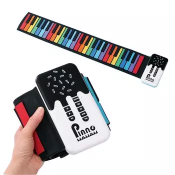 TOAMIT Rainbow Roll Piano Регулировка громкости Перезаряжаемые наушники для воспроизведения демонстрационных песен Компактное хранилище