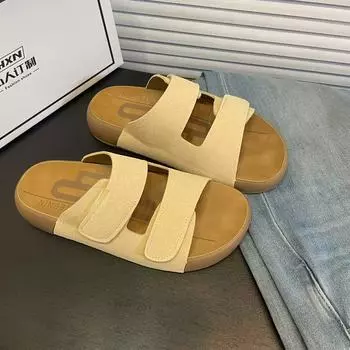 Toast retro slippers women s new cool slippers women s summer outer beach sandals 35 бежевый