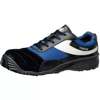 Tobisuni Защитная рабочая обувь JSAA Сертифицированные профессиональные кроссовки Стандартные рабочие кроссовки с широким носком Легкие TS110N см [Midori Anzen] Черный/синий 25,5