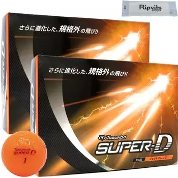 Tobunda Super D Golf Balls Unofficial High Repulsion Flying Golf Balls Orange 2 Dozen Set 24 Balls Cleaning Sheet Set Original