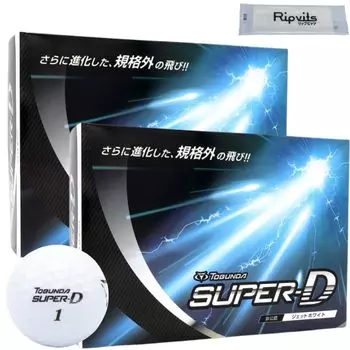 Tobunda Super D Golf Balls Unofficial High Repulsion Flying Golf Balls White 2 Dozen Set 24 Balls Cleaning Sheet Set Original