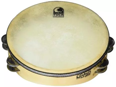 [TOCA]10 Double Jingle Row Wood Tambourine, With HeadT1010H