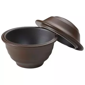 Toceram Imomaru Small Heat Resistant Pottery Microwave Safe Made in Japan Diameter x Height 12cm x Depth 507g Dark Brown 13.6cm 6.5cm Approx.
