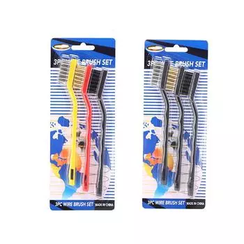 Точечная оптовая продажа, кухонная газовая плита, щетка для чистки из нержавеющей стали, набор бытовых щеток из медной проволоки, нейлоновая проволока Three in opp bag