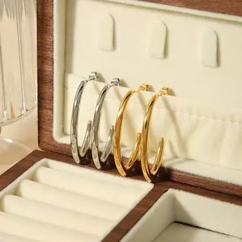 Точечные антиаллергенные серьги-гвоздики из нержавеющей стали премиум-класса 18kC геометрические серьги Серьги