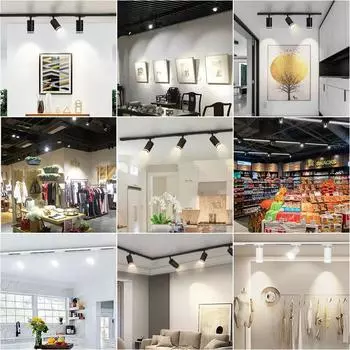 Точечные светодиодные трековые светильники GU10 Spotlight 110V 220V Track Rail Lighting Fixture для магазина одежды Kitchen Trek Lamp Sets No GU10 Bulb
