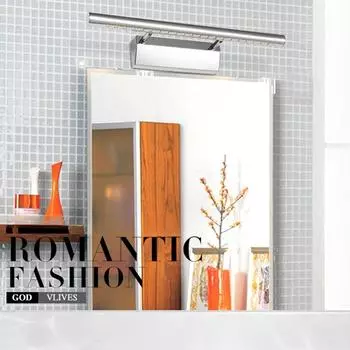 Точечные светодиодные зеркальные фонари, подсветка для зеркальных шкафов из нержавеющей стали, минималистичные светильники для зеркальных шкафов в спальне, подсветка для макияжа Warm White (2700-3500K)