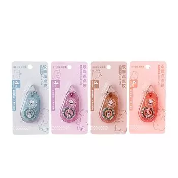 Точечный роликовый клейкая лента с диспенсером для корректирующей ленты, портативная двусторонняя клейкая лента для ведения дневника One Size