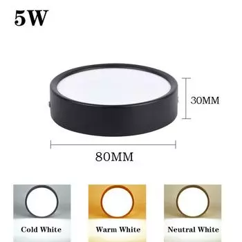 Точечный светодиодный потолочный светильник, потолочный точечный светильник, светодиодный светильник, направленный вниз, 5/10/15/25 Вт, потолочное освещение для гостиной, коридора, спальни, фокус 3 color change