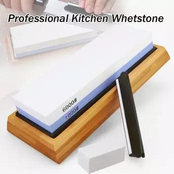 Точильный камень для ножей, двусторонний точильный камень, профессиональная кухонная шлифовальная машина, масляный камень 1000/6000, набор для хонингования #1000/#6000 синий/белый