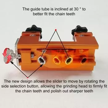 Точилка для бензопилы с гаечными ключами Компактный размер Съемный портативный набор приспособлений для заточки зубов цепной пилы с ручным управлением оранжевый