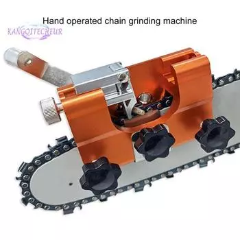 Точилка для бензопилы с гаечными ключами, компактный размер, портативный, с ручным управлением, набор приспособлений для заточки зубов бензопилы оранжевый