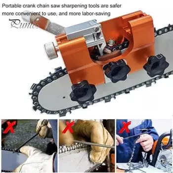 Точилка для бензопилы с гаечными ключами Компактный размер Портативный набор приспособлений для заточки зубов бензопилы с ручным управлением оранжевый