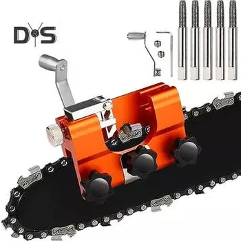 Точилка для бензопилы с гаечными ключами Компактный размер Портативный набор приспособлений для заточки зубов бензопилы с ручным управлением оранжевый